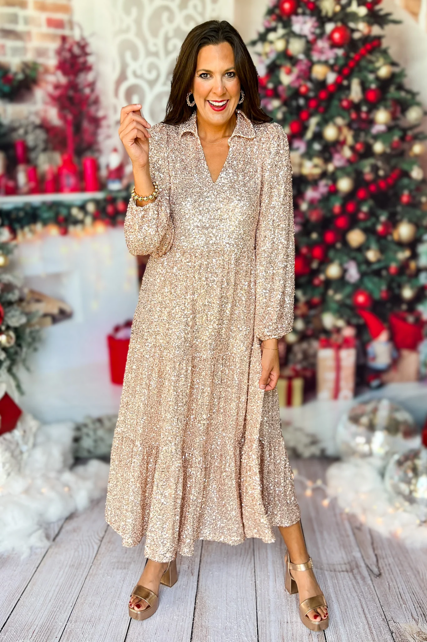 Radiant Star Sequin Maxi Dress